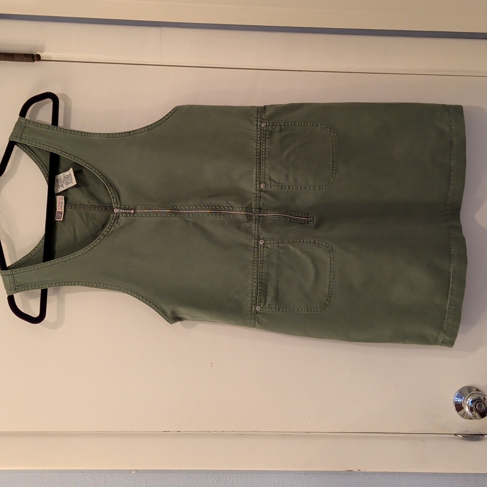 Faded Glory Olive Green Sleeveless Pinafore